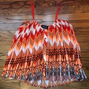 Pleated spaghetti strap top